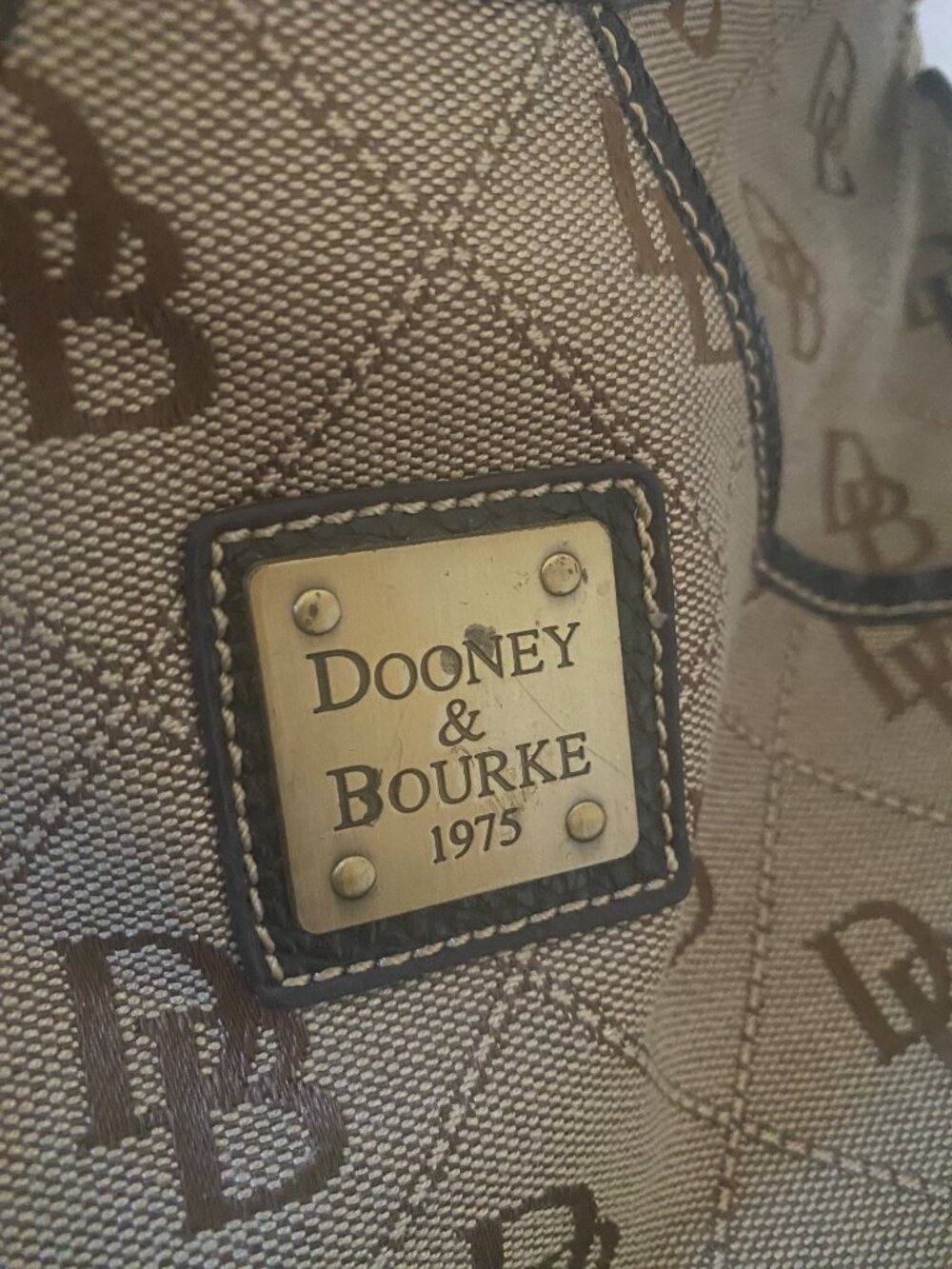 Dooney & Bourke Brown Monogram Canvas Hobo Bag & Matching Wallet Set - Picture 6 of 15